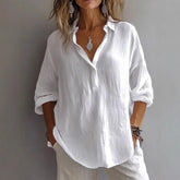 FRAN - CHIC V-NECK BLOUSE CLASSIC V NECK TOP