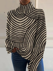 Ainsley | Hand-Drawn Line Turtleneck Sweater