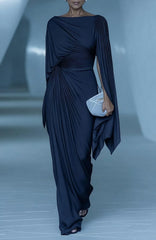 Melyssa | Pleated Drape Maxi Dress