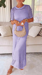 Elegant V-Neck Lace Long Sleeve Maxi Dress