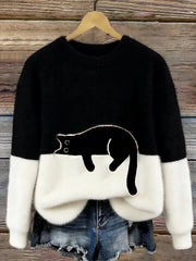 LunaCat | Sleeping Cat Knit Sweater for Women