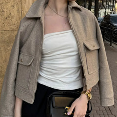 Jasmine | Women’s Casual Zip Front Pocket Jacket