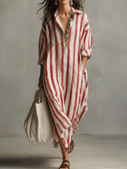 Arden | Striped Bohemian Maxi Dress