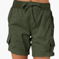 Women’s Cargo Shorts with Drawstring Waist and Pockets