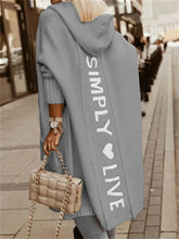 Women's hooded longline cardigan with slogan print