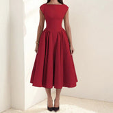 Adele - Structured Cap Sleeve Midi Dress
