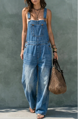 Harper | Elastic Waist Denim Jumpsuit