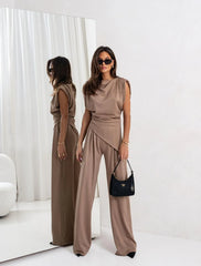 HOLLY – DRAPED WIDE-LEG JUMPSUIT