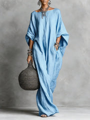 Women's Oversized Linen Maxi Dress