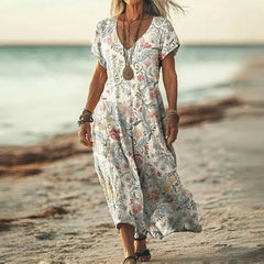 Meline | Stylish Floral Print Boho Dress