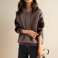 Emily | Cable Knit Hoodie Sweater