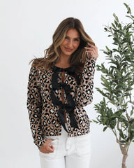 Davia Cardigan - Camel Print