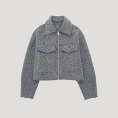 Claire | Winter Zip Front Cropped Women Jacket