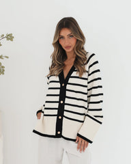 Levara Cardigan - Cream Stripe