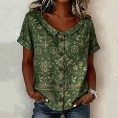 Women's Vintage Floral Print Blouse