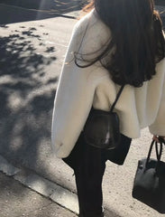 Magaly | Long sleeve fashionable white winter coat for women