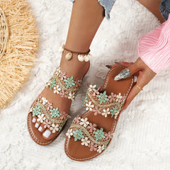 Women's Fashion Flat Floral Sandals