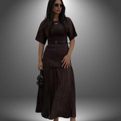 Andrea | Pleated Maxi Dress