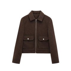 Jasmine | Women’s Casual Zip Front Pocket Jacket