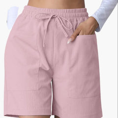 Women's High-Waisted Shorts with Wide Legs and Pockets