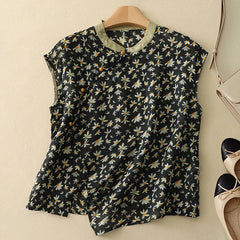 Elise | Breathable Floral Linen Top