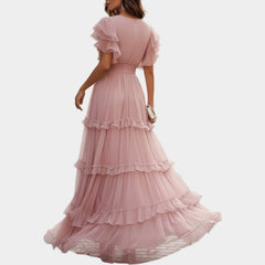 Elegant Tiered Ruffle Maxi Dress