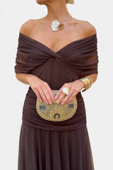 Women's Long Floral Dress with Wrap V-Neck