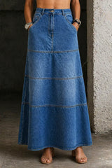 Mary | Mid-Length Denim Skirt