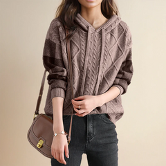 Emily | Cable Knit Hoodie Sweater
