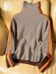 Clemence - Turtleneck Sweater With Contrasting Stripes