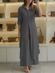 Cotton Linen Casual Two-Piece Set