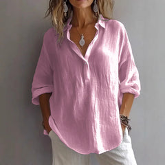 FRAN - CHIC V-NECK BLOUSE CLASSIC V NECK TOP