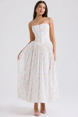 Daisy | Feminine Floral Gathered Waist Midi Sundress