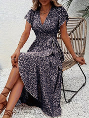 Women's V-Neck Short Sleeve Dress