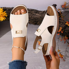 Women's Comfortable Boho Sandals with Gold Accent