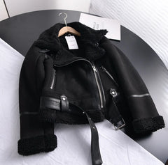 Grace | Women’s Chic Shearling-Lined Moto Jacket