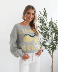 Lyla Knit Sweater - Grey Print