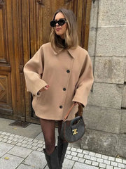 Ivana | Solid color trench coat with lapel collar