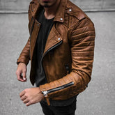John | Men’s Trendy Zip-Up Moto Jacket