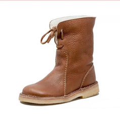 Women's Casual Leather Mid-Calf Boots