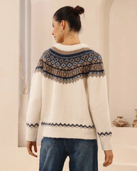 Elyska Cardigan - Beige Print