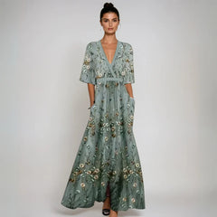 Jamie | Elegant Maxi Dress with Floral Pattern!