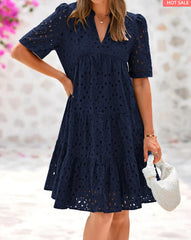 Women's Chic Lace Ruffle Summer Dress