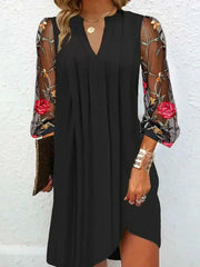 Adelina | Elegant Embroidered Sleeve Dress