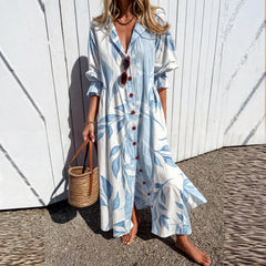 Odessa | Floral Dress with Buttons and Maxi Length