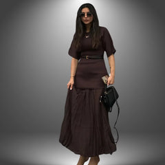 Andrea | Pleated Maxi Dress