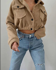 Daisy | Women’s Cropped Button Up Casual Jacket