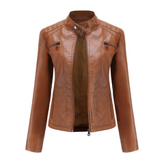 Heather | Women’s Classic Zip-up Biker Jacket