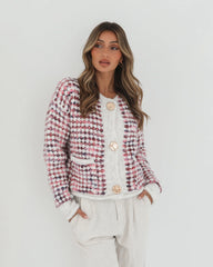 Aica Cardigan - Pink Print