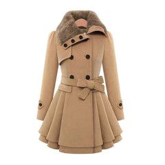 Antonella | Chic trench coat with vegan fur for a luxurious look